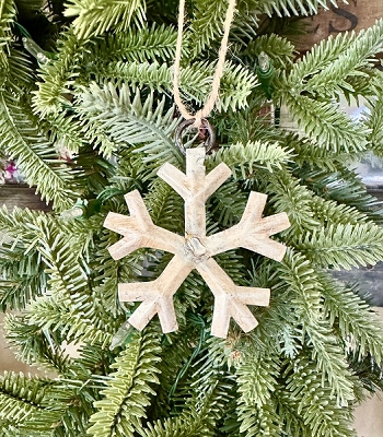 Snowflake Ornament Recycled Metal Art 2.75